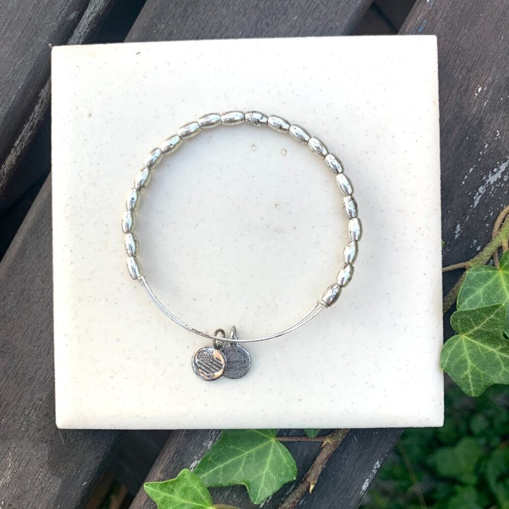 Alex and Ani Beaded Charm Bracelet Silver Finish - Expands 2"- 3.5"